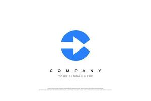 Initial Letter C Arrow Logo Design Vector