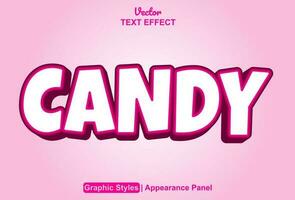 candy text effect with pink graphic style and editable. vector