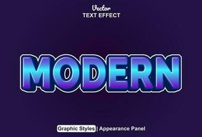 modern text effect with blue color graphic style and editable. vector