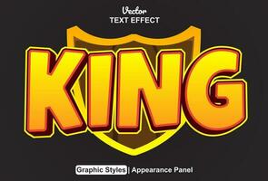 king text effect with orange color graphic style and editable. vector