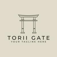 torii gate line art logo, icons and symbol vector illustration design