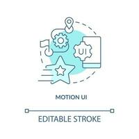 Motion UI turquoise concept icon. User experience. Web development trend abstract idea thin line illustration. Isolated outline drawing. Editable stroke vector