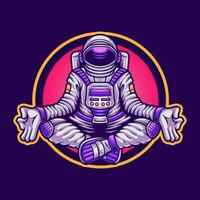 Astronaut relax meditation tshirt illustration design vector