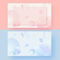 3D Abstract geometric elements background in two color option. vector