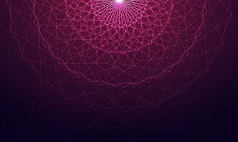 Abstract Purple Mesh Background with Glowing Lines. vector