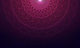 Abstract Purple Mesh Background with Glowing Lines. vector