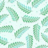 Seamless Green Leaves Branch Background. vector