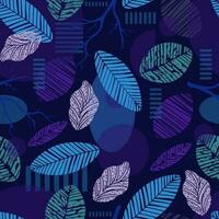 Seamless Colorful Leaves Pattern Background. vector