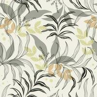 Artwork Seamless Leaves Pattern Background. vector