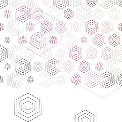Abstract Line Art Hexagonal Geometric Background.