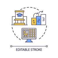 Systematization of education process concept icon. Learning facilities. Digital studying abstract idea thin line illustration. Isolated outline drawing. Editable stroke vector