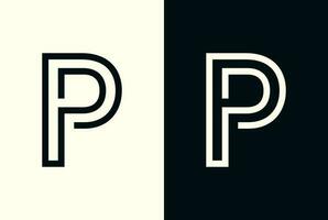 line art letter P logo. abstract Initial letter P logo vector