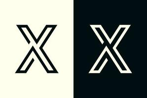 línea Arte letra X logo. resumen inicial letra X logo vector
