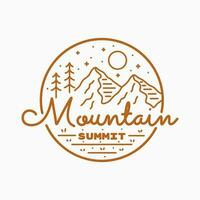 Mountain summit camping outdoor badge t shirt sticker vector illustration