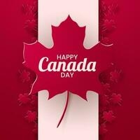 1st July 2020 Happy Canada Day banner for independence day background with red maple. Vector illustration greeting card. Canada holiday concept design. Red White theme with Maple leaf.