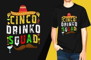 cinco Delaware mayonesa t camisa diseño, o mexicano festivo t camisa diseño vector