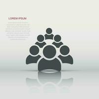 Vector group of people icon in flat style. Persons sign illustration pictogram. People business concept.