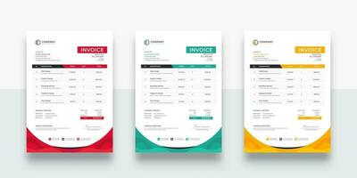 company business invoice template. creative invoice Template Paper Sheet Include Accounting, Price, Tax, and Quantity. With color variation Vector illustration of Finance