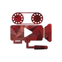 Media camera play button icon video and film recoding camera vector illustration.