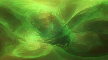 abstrato verde iridescente multicolorido energia mágico brilhante brilhando líquido plasma fundo, 4k vídeo, 60. fps video
