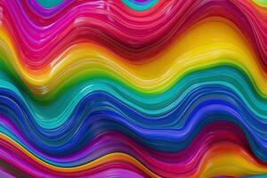 Liquid rainbow wavy plastic texture. Wrinkle silicone sheet. photo