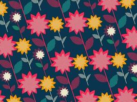 Abstract Colorful Seamless Floral Pattern Background. vector