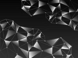 Abstract Black Geometric Polygon Background with Dot Lines. vector