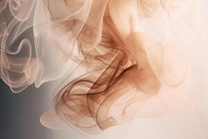 Light background with puffs of ivory smoke. Smoke whiffs and swirls. photo