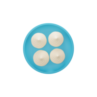 3D Style Round Dumpling Dish Blue Plate png