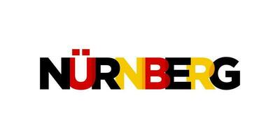 Nurnberg Deutschland, modern and creative vector illustration design featuring the city of Germany as a graphic symbol and text element, set against a white background, is perfect