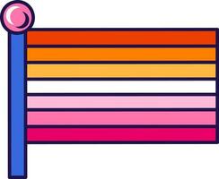 contorno asta de bandera bandera lesbiana orgullo vector