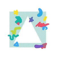 Doodle Geometric Doted Square Frame Template vector