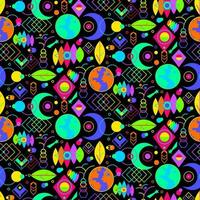 Neon Mystical Seamless Pattern Illumination vector