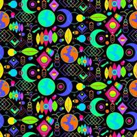 Neon Mystical Seamless Pattern Illumination vector