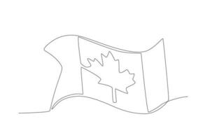 Canadá día celebracion con bandera ondulación vector