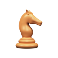 3D Render of Golden Knight Chess Piece png
