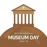 international museum day design template for celebration. international museum day vector design. museum vector design. internation design. musem building vector design with hand.