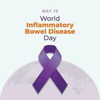 world ibd day design template for celebration.  World Inflammatory Bowel Disease Day design template. violet ribbon vector. ribbon illustration. world ibd day. vector