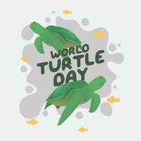 world turtle day design template for celebration. turtle vector design. turtle day illustration. flat design.