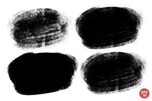 Vector set of hand drawn brush strokes, stains for backdrops. Monochrome design elements set. One color monochrome artistic hand drawn backgrounds.