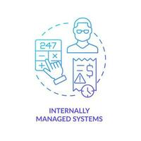 Internally managed systems blue gradient concept icon. Small business. Employee payroll type abstract idea thin line illustration. Isolated outline drawing vector