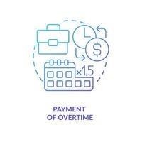 Payment of overtime blue gradient concept icon. Worker premium. Employee grievances on wage issue abstract idea thin line illustration. Isolated outline drawing vector