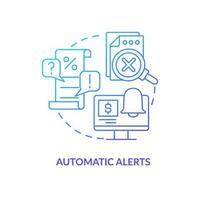 Automatic alerts blue gradient concept icon. User notifications. Payroll processing software benefit abstract idea thin line illustration. Isolated outline drawing vector