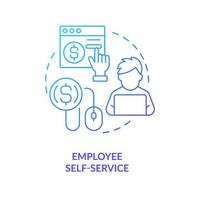 Employee self service blue gradient concept icon. Personal account. Payroll processing software advantage abstract idea thin line illustration. Isolated outline drawing vector