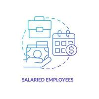 Salaried employees blue gradient concept icon. Set compensation amount. Payroll processing method abstract idea thin line illustration. Isolated outline drawing vector
