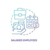 Salaried employees blue gradient concept icon. Set compensation amount. Payroll processing method abstract idea thin line illustration. Isolated outline drawing vector
