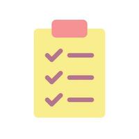 Checklist flat color ui icon. Wellness to do list. Clipboard. Questions form. Feedback poll. Simple filled element for mobile app. Colorful solid pictogram. Vector isolated RGB illustration