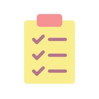 Checklist flat color ui icon. Wellness to do list. Clipboard. Questions form. Feedback poll. Simple filled element for mobile app. Colorful solid pictogram. Vector isolated RGB illustration