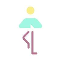 Tree pose flat color ui icon. Yoga standing pose. Balancing asana. Healthy lifestyle. Simple filled element for mobile app. Colorful solid pictogram. Vector isolated RGB illustration