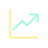 Growth flat color ui icon. Business analytics. Progress forecast. Improvement and development. Simple filled element for mobile app. Colorful solid pictogram. Vector isolated RGB illustration